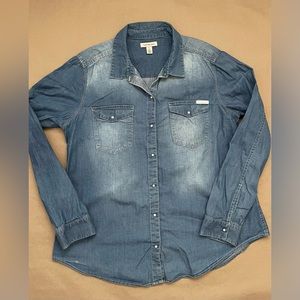 🤍 Calvin Klein Jeans Denim Button Down Blouse Shirt